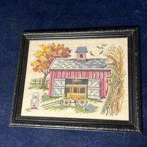 “A Place in the Country” VTG Cross-stitch Picture